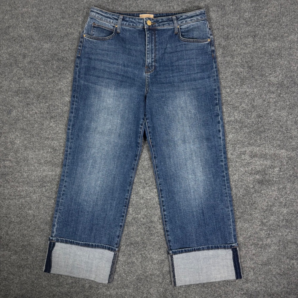 Kut from the Kloth Sienna Wide Leg High Rise Womens 12 Blue Cotton Denim NWOT